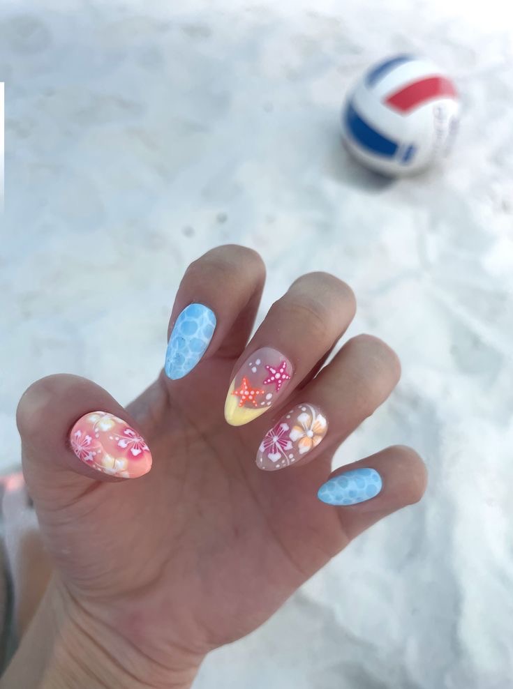 Oval geometric nail design by Hazel Bloom