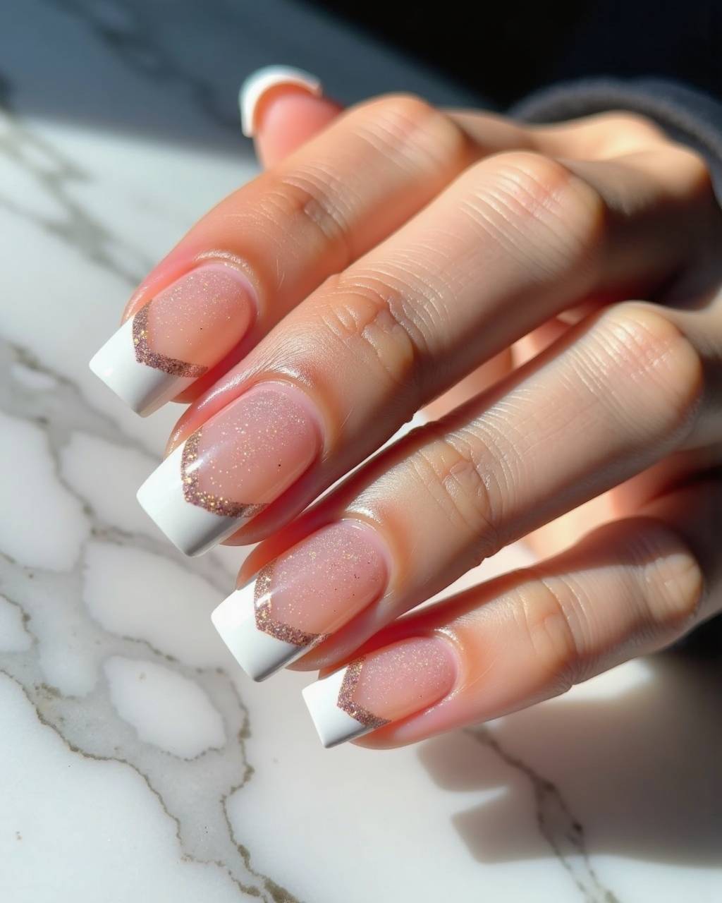 Squoval French nail design by Sofia Russo