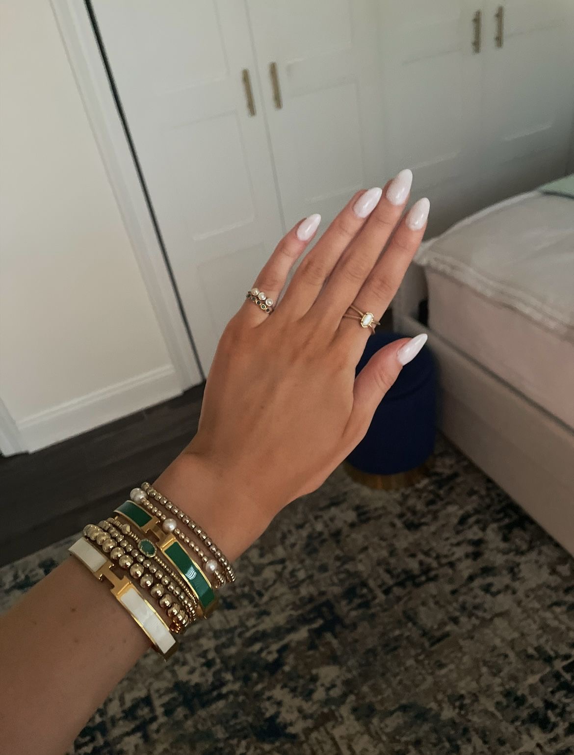 Square line art nail design by Savannah Rae
