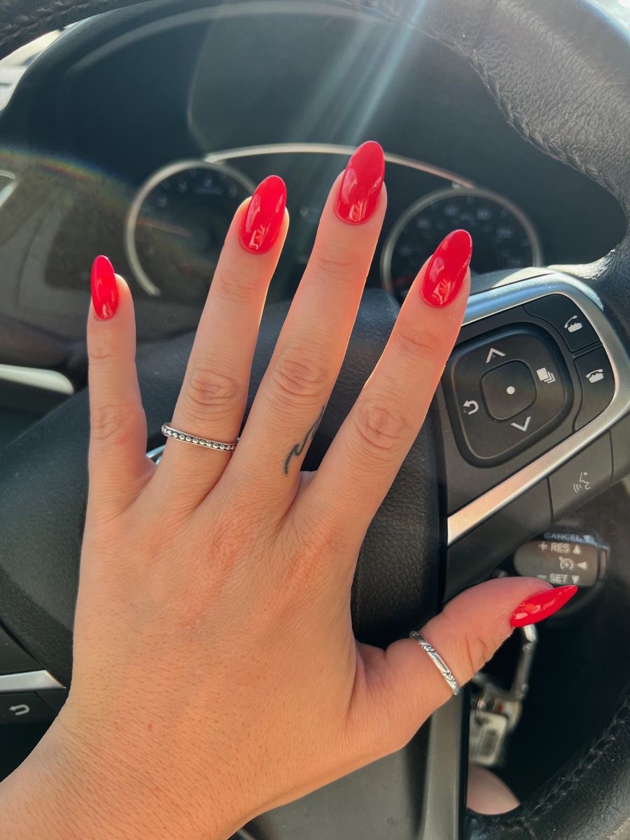 Squoval chrome French nail design by Claire Rose