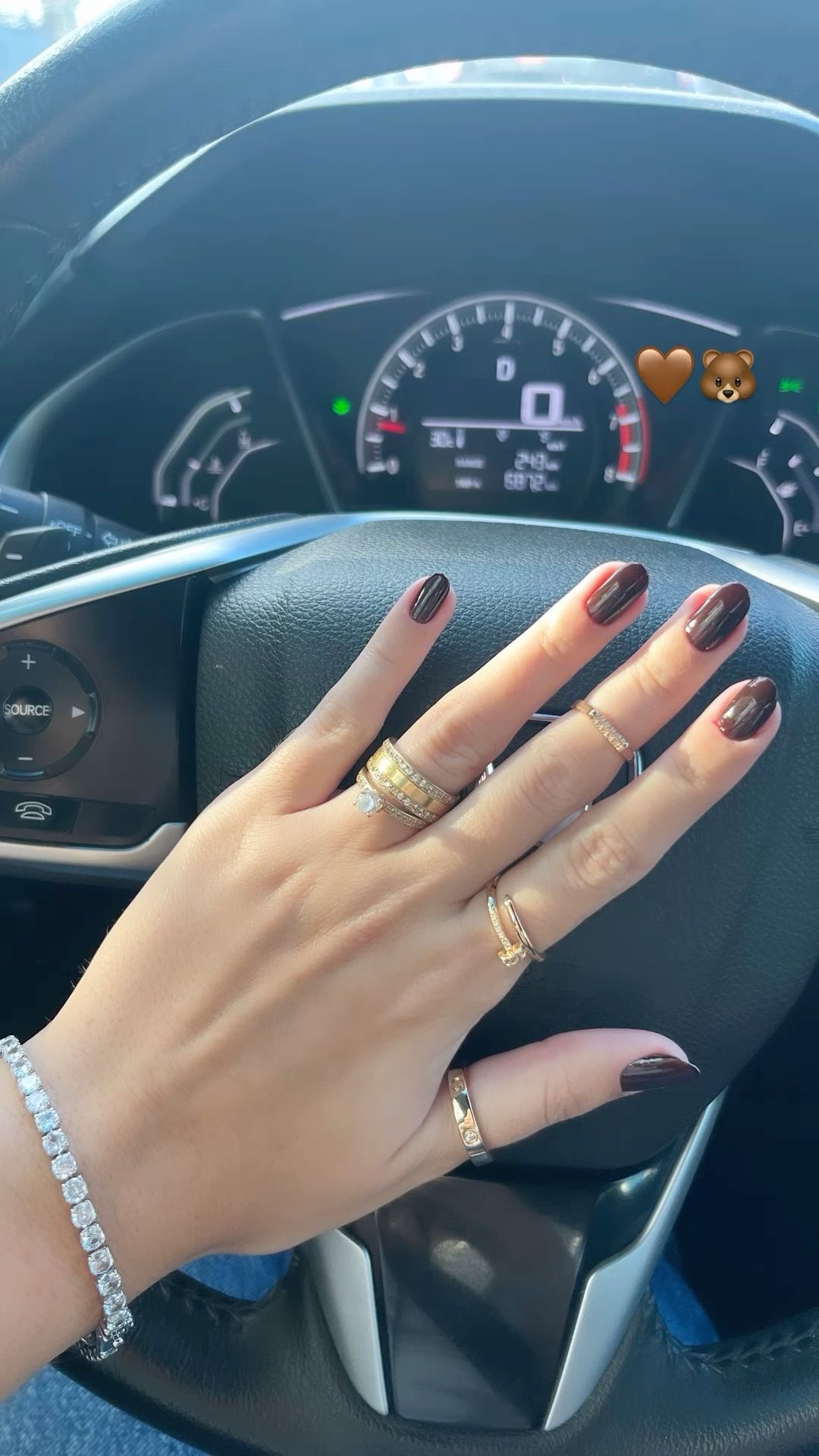 Almond glazed nail design by Claire Rose