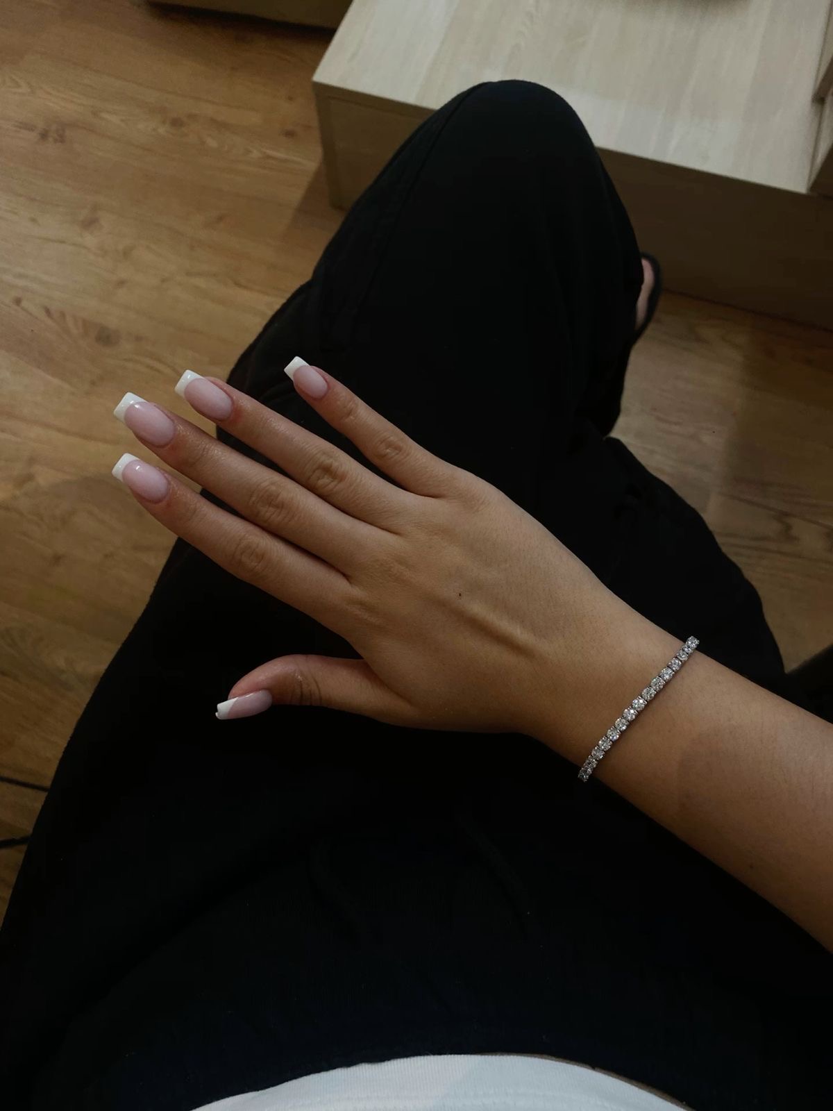 Square line art nail design by Claire Rose