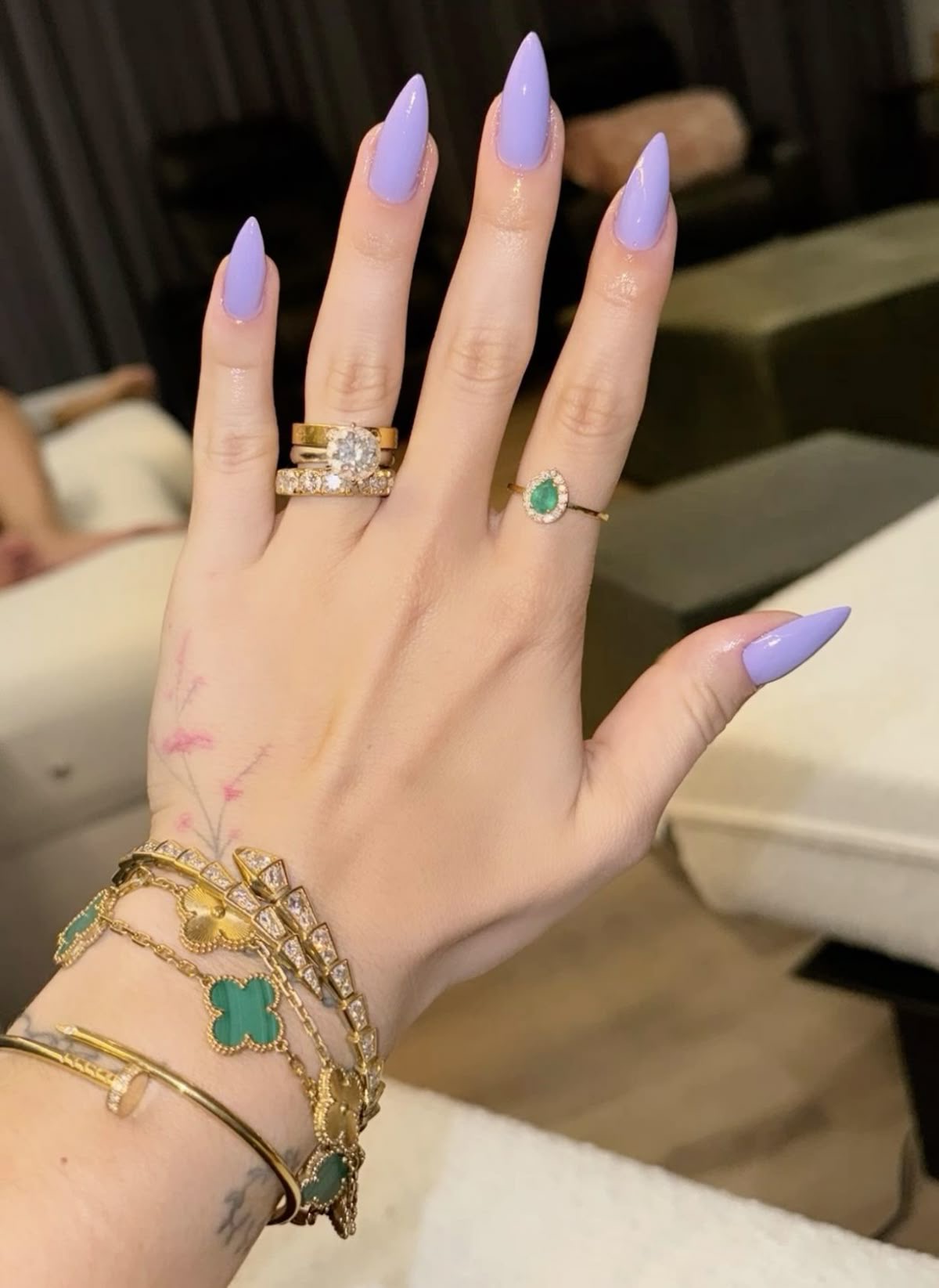 Stiletto glazed nail design by Melanie Rose