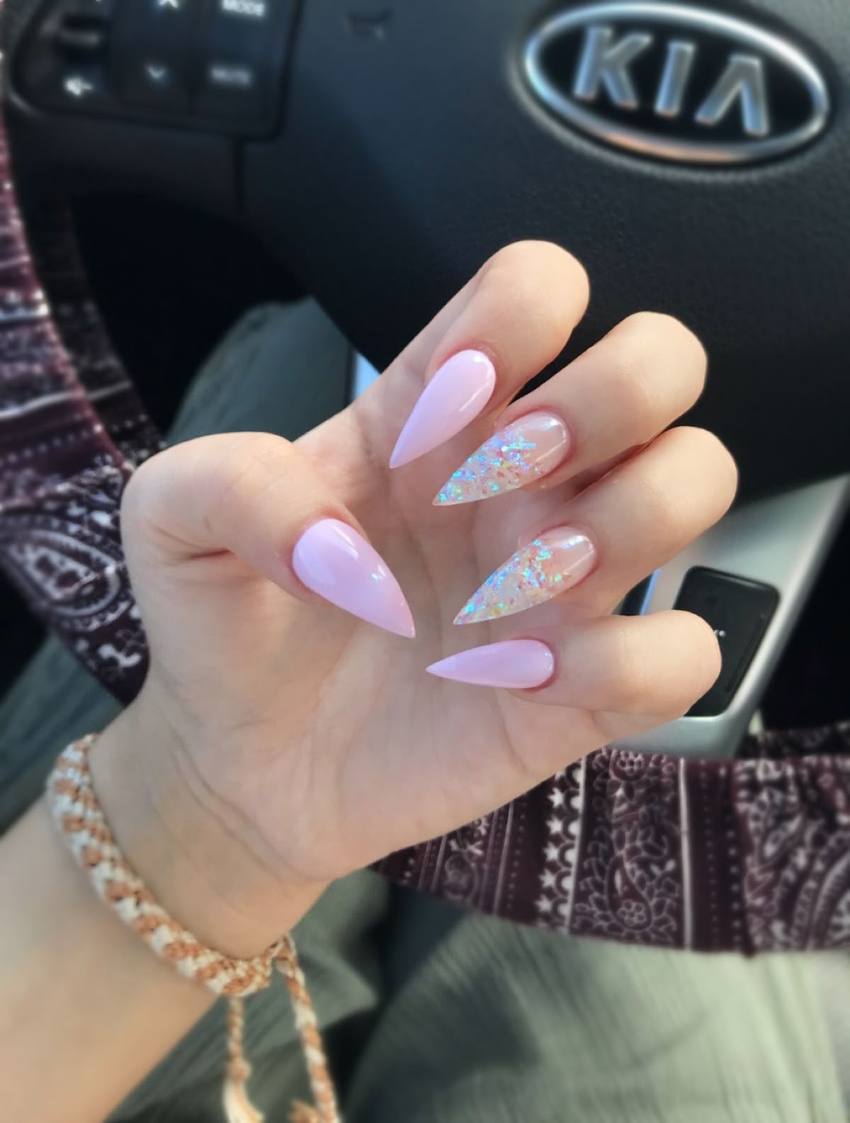 Stiletto minimalist nail design by Melanie Rose