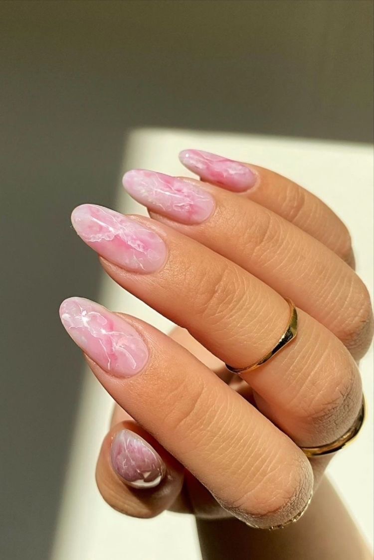 Almond art nail design by Melanie Rose