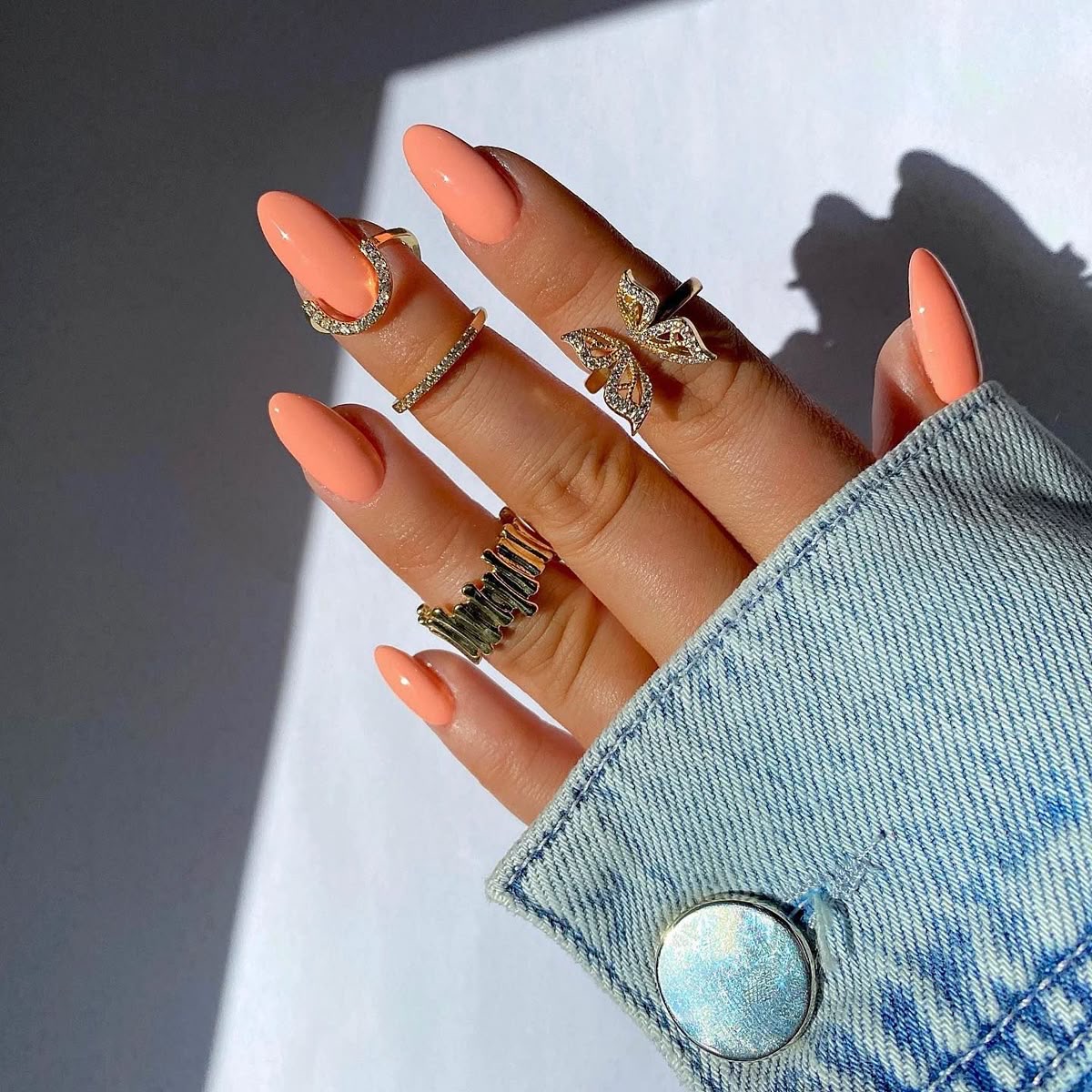 Squoval geometric nail design by Grace Lily