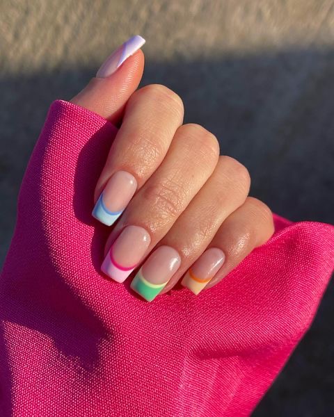 Square aura nail design by Noor Haddad