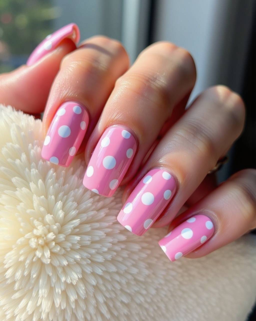 Squoval geometric nail design by Noor Haddad