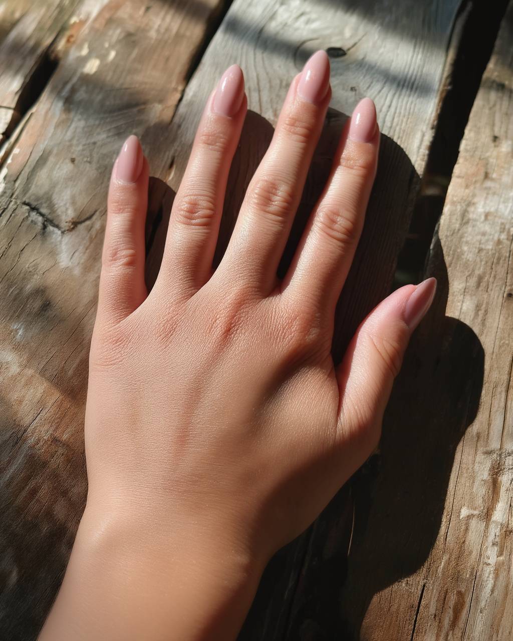 Oval minimalist nail design by Noor Haddad