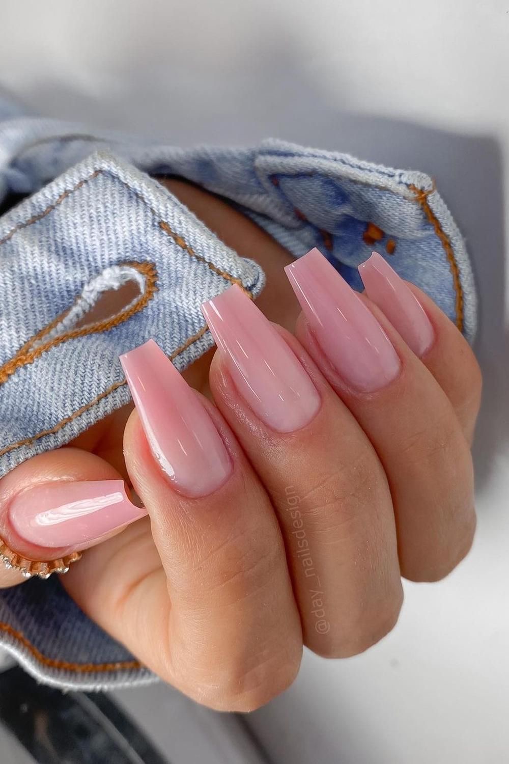 Squoval glazed nail design by Yuki Sato