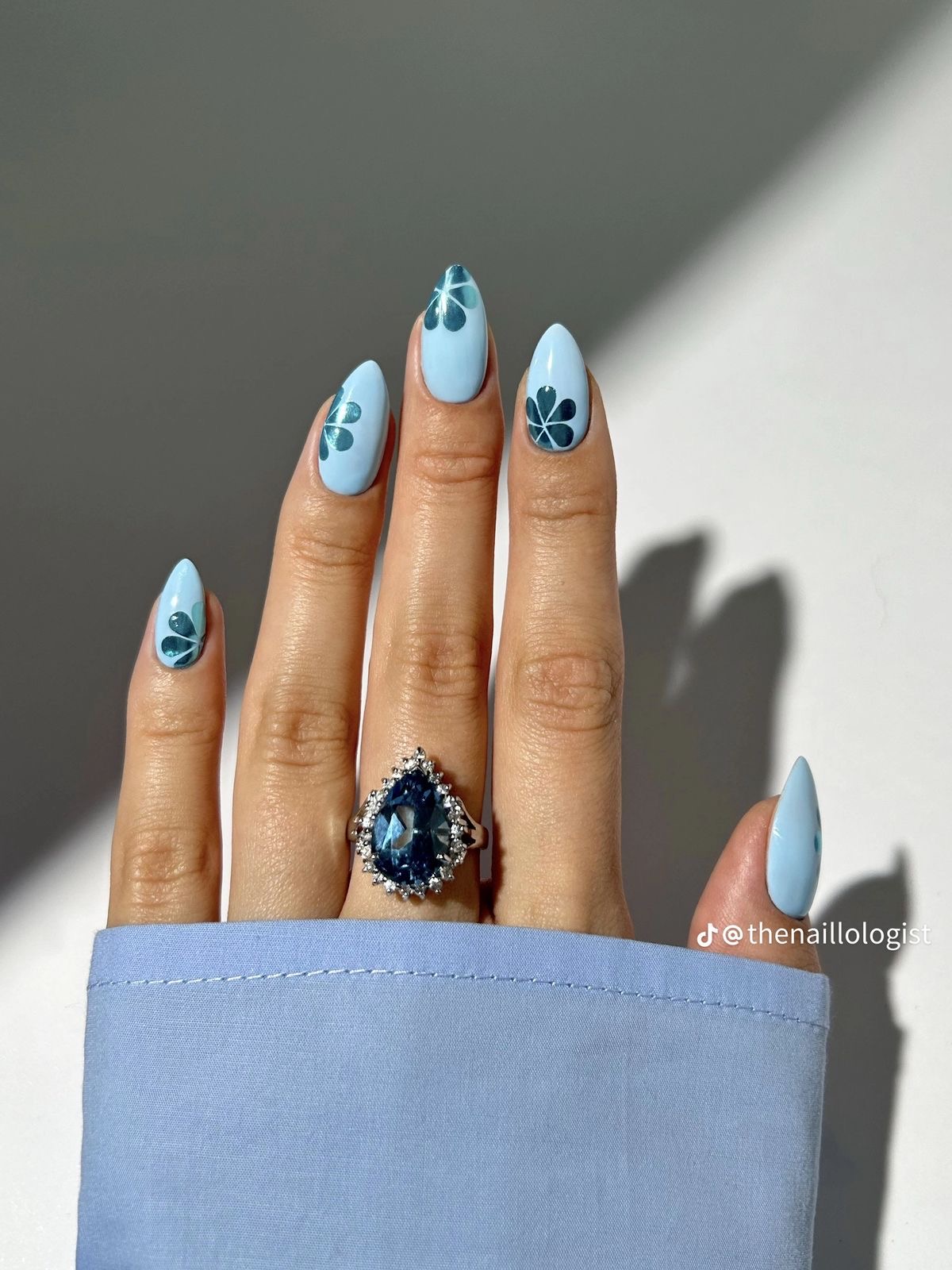Squoval marble nail design by Yuki Sato