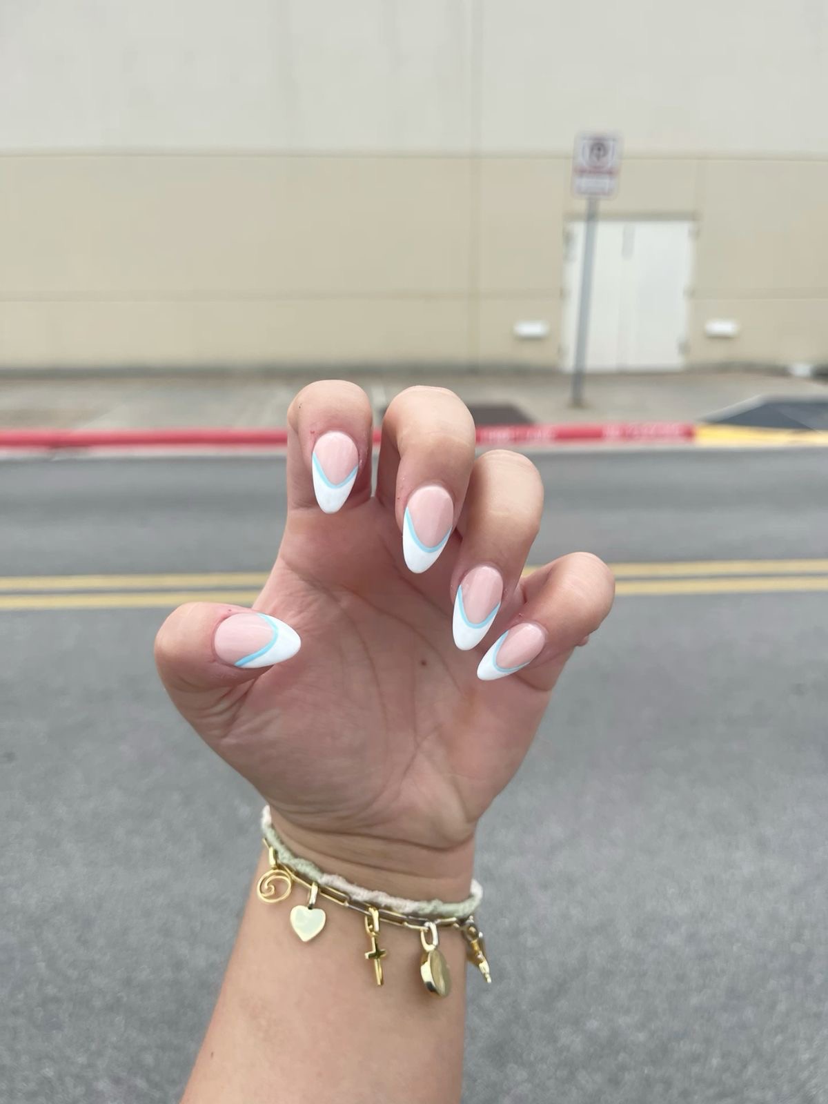 Squoval French nail design by Naomi Belle