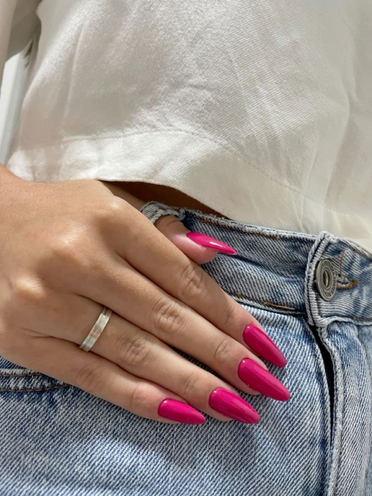 Square marble nail design by Naomi Belle