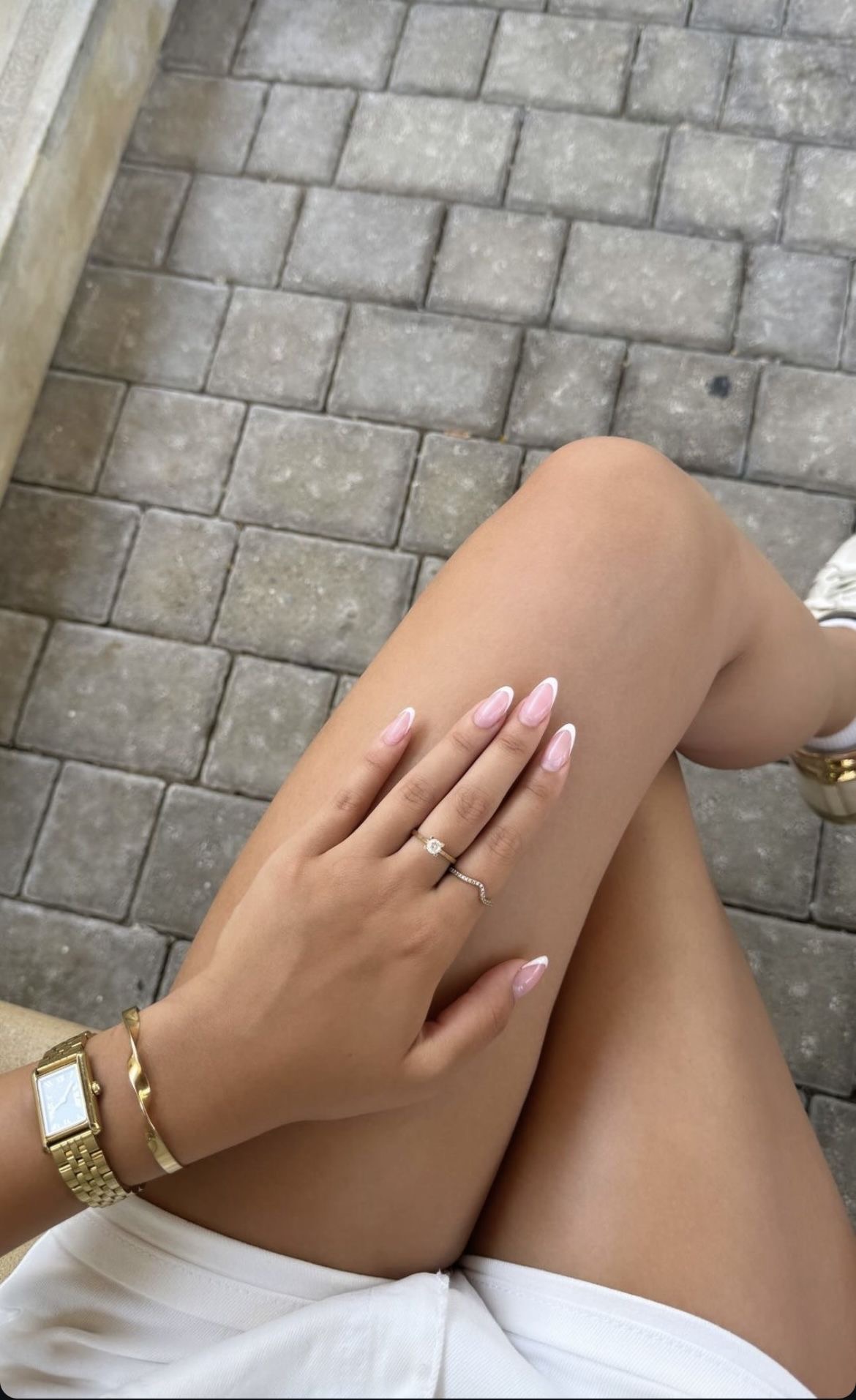 Almond glazed nail design by Naomi Belle