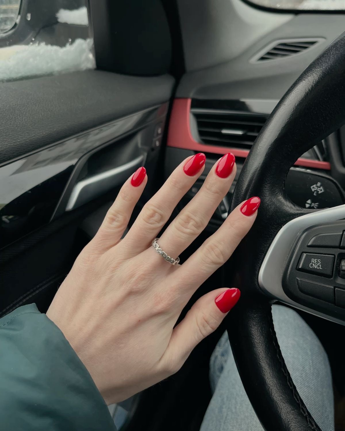 Square minimalist nail design by Naomi Belle