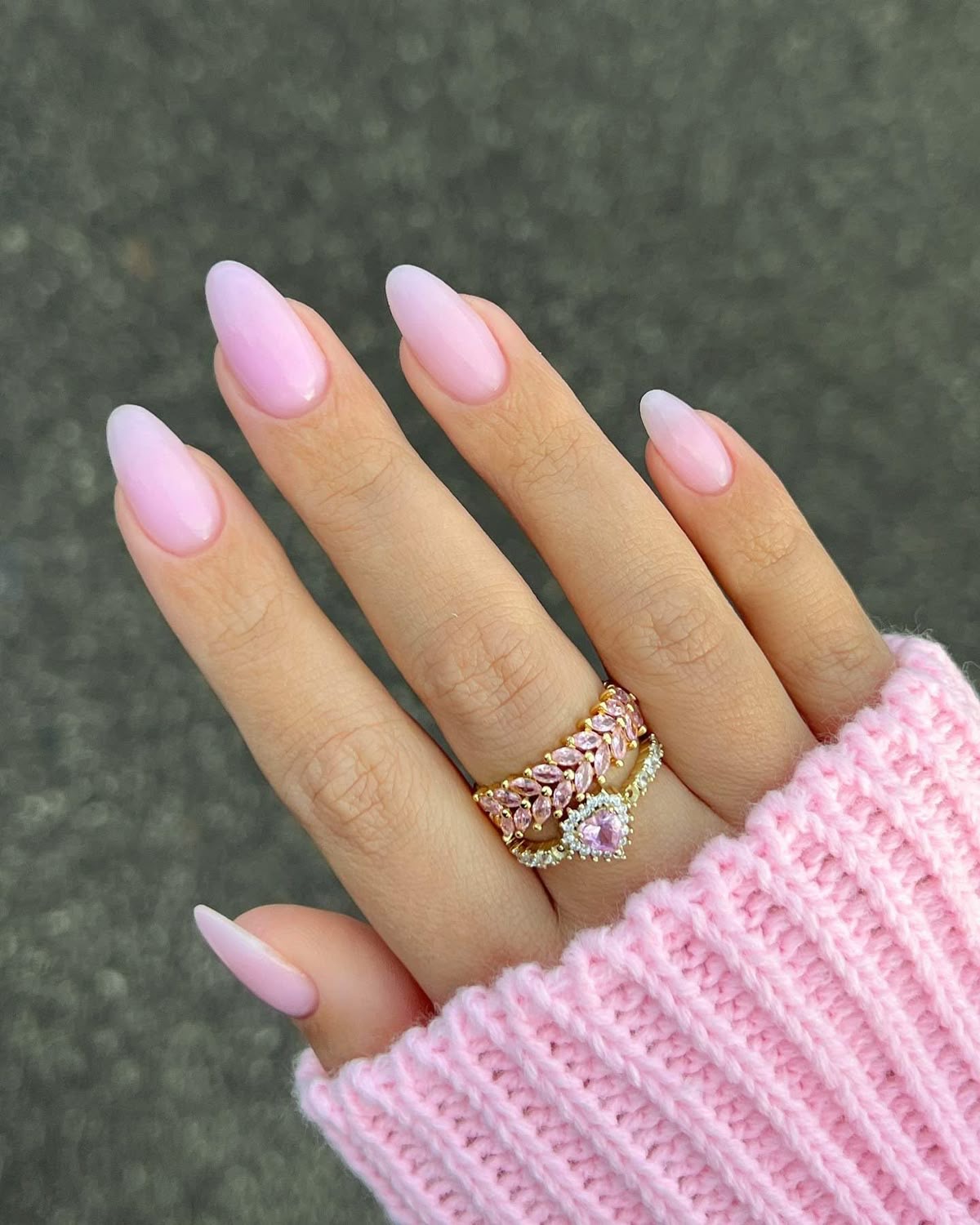 Oval chrome French nail design by Ruby Jones