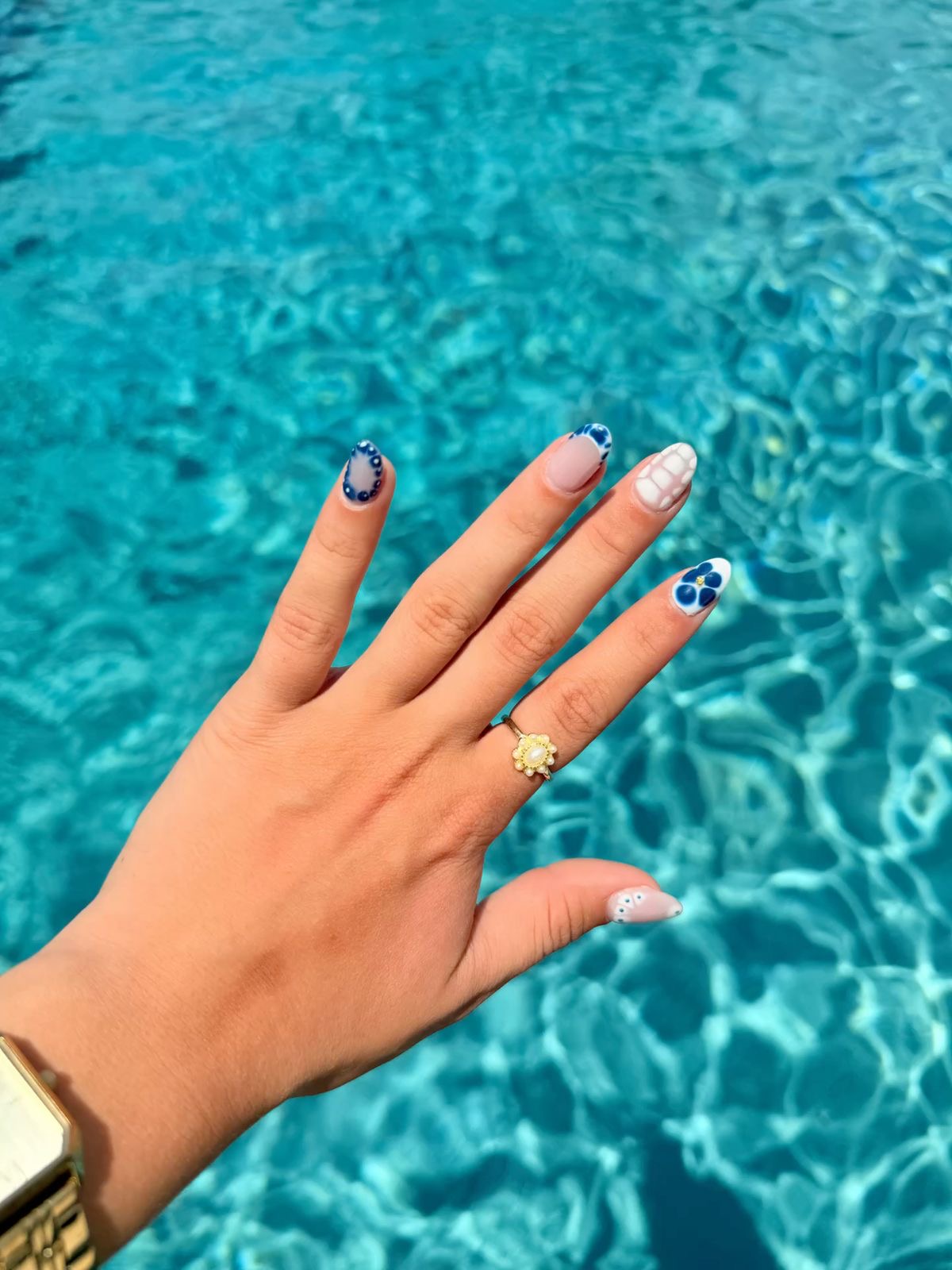 Almond French nail design by Ruby Jones