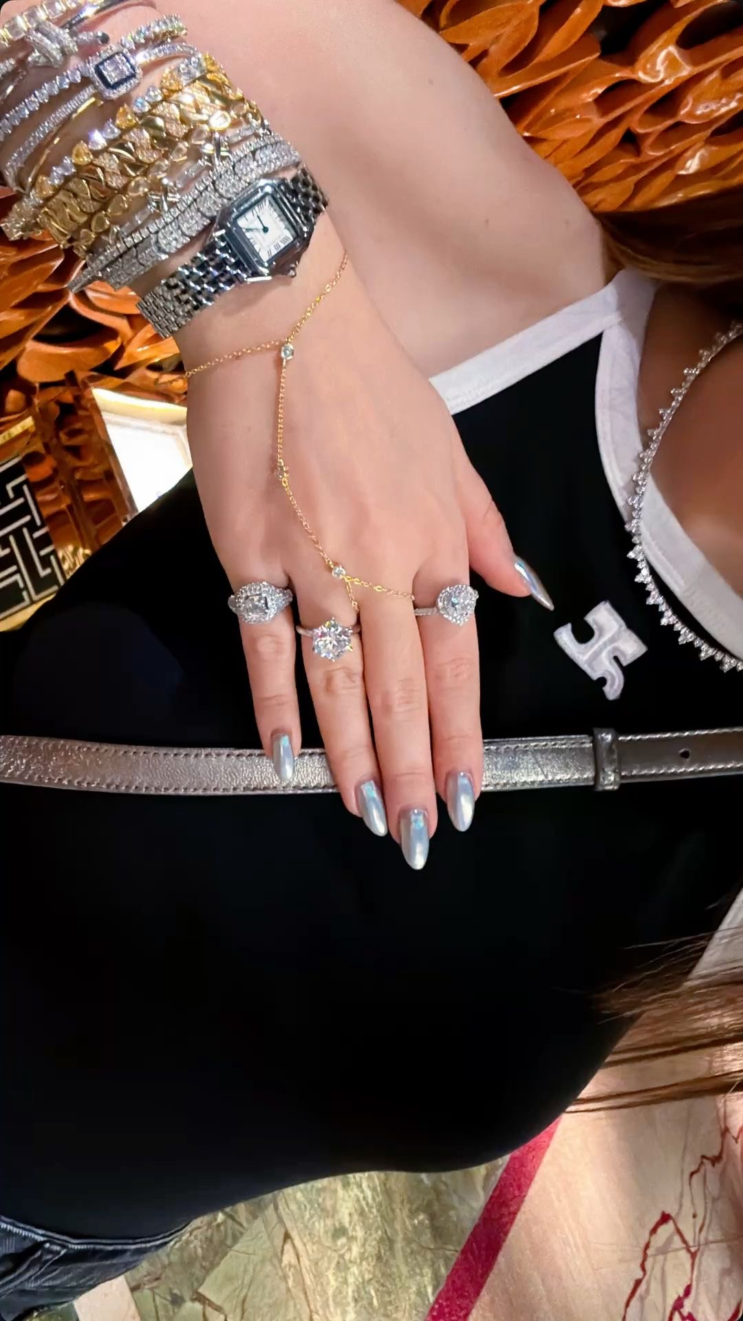Square minimalist nail design by Ruby Jones