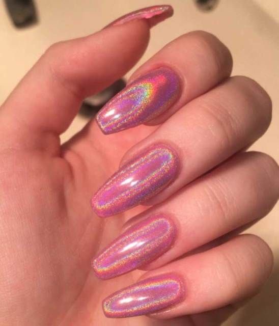 Squoval abstract nail design by Rosie Lane