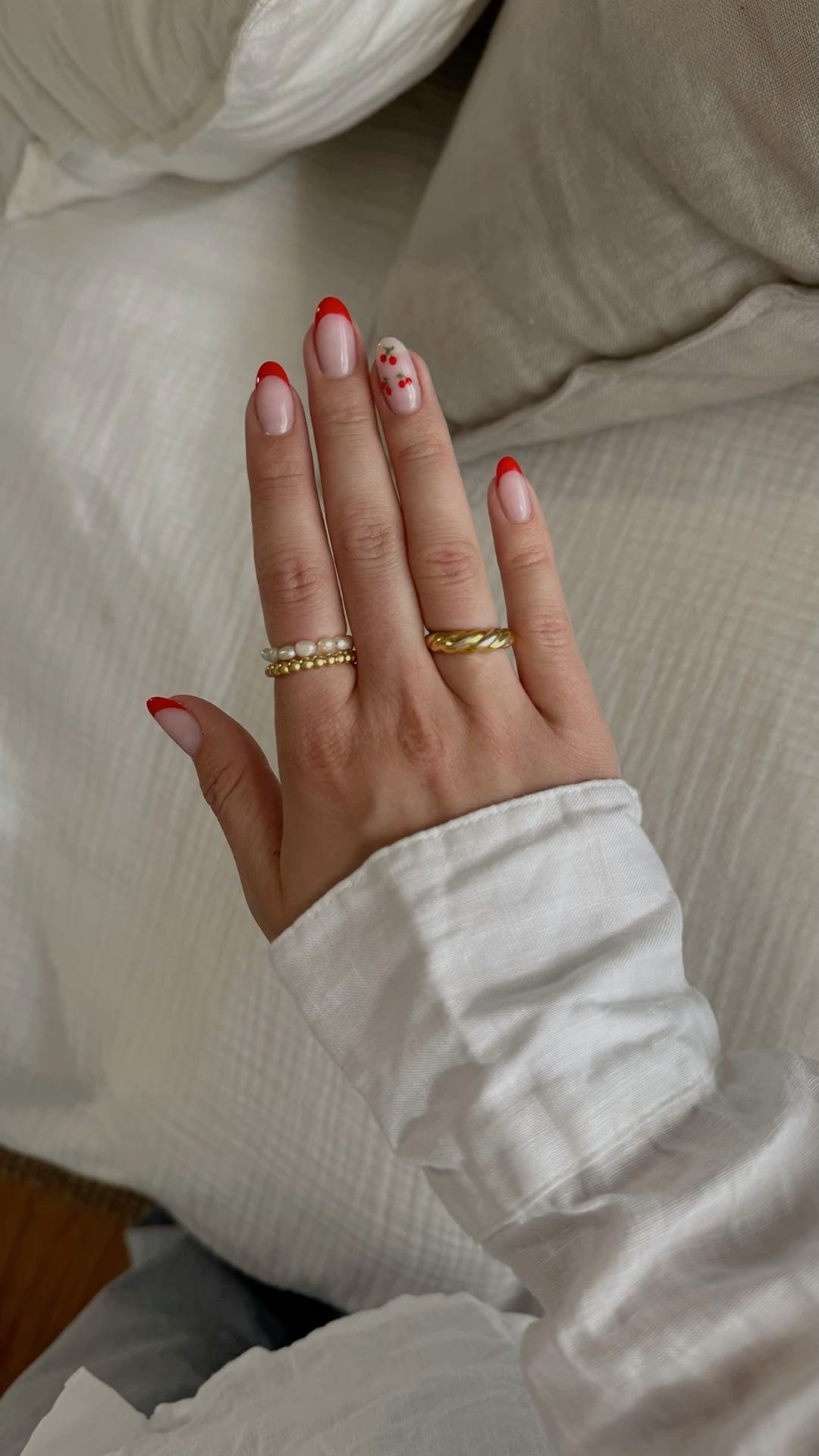 Oval French nail design by Rosie Lane