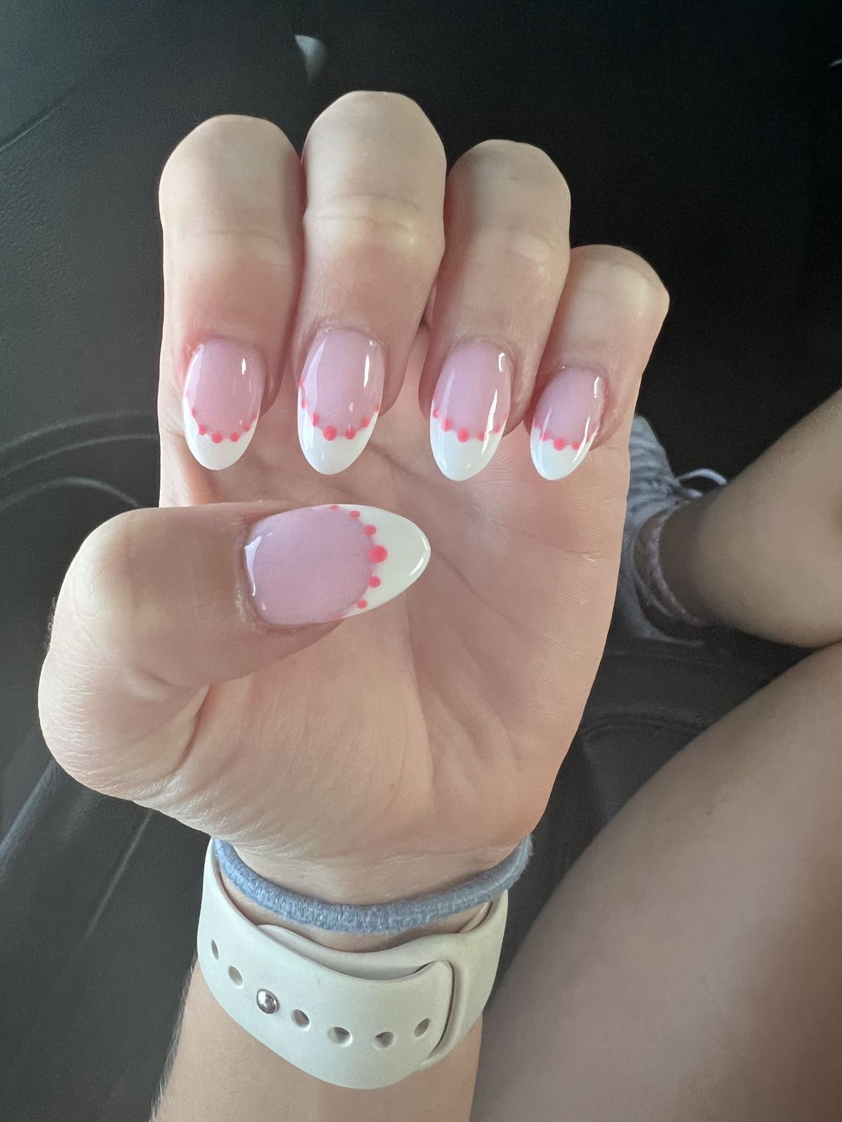 Squoval glitter French nail design by Rosie Lane