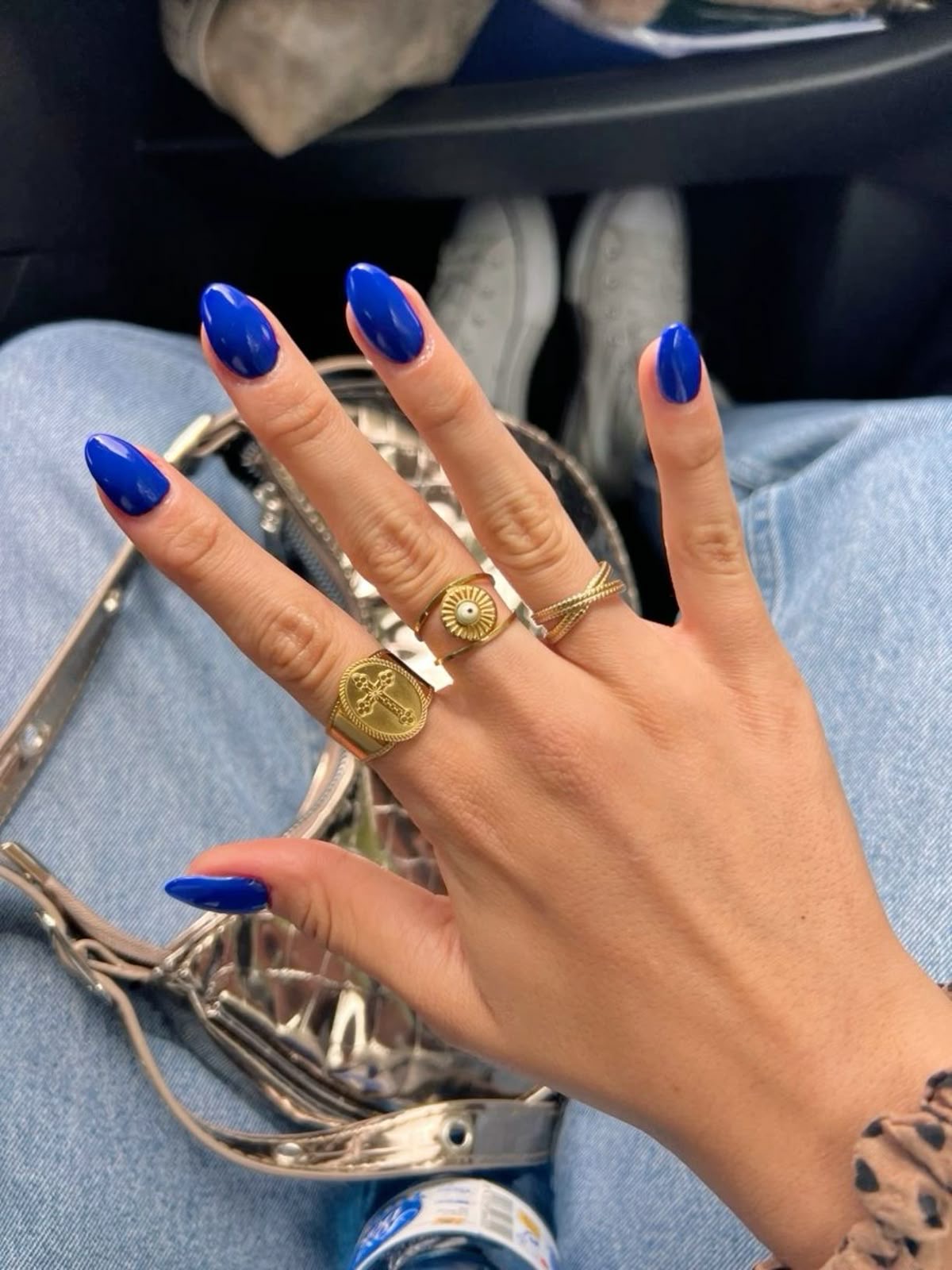 Stiletto geometric nail design by Rosie Lane