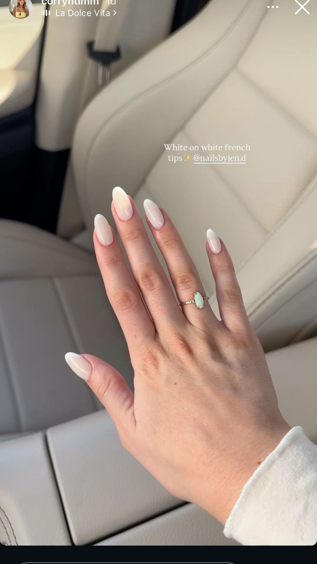 Squoval chrome French nail design by Skylar Rae