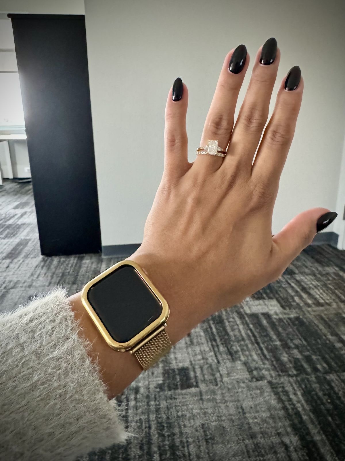 Square aura nail design by Skylar Rae