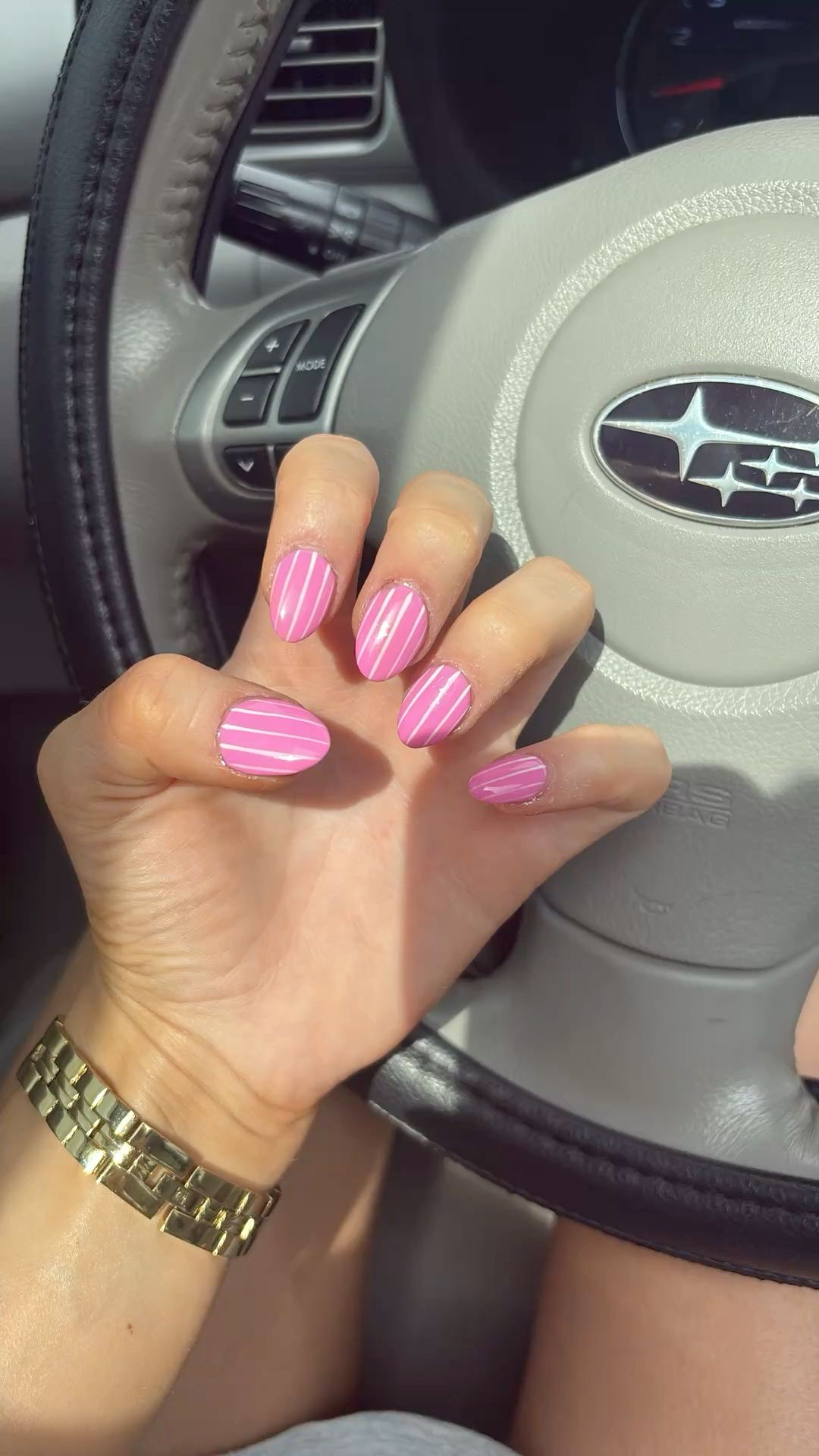 Almond rhinestone nail design by Amber Reed