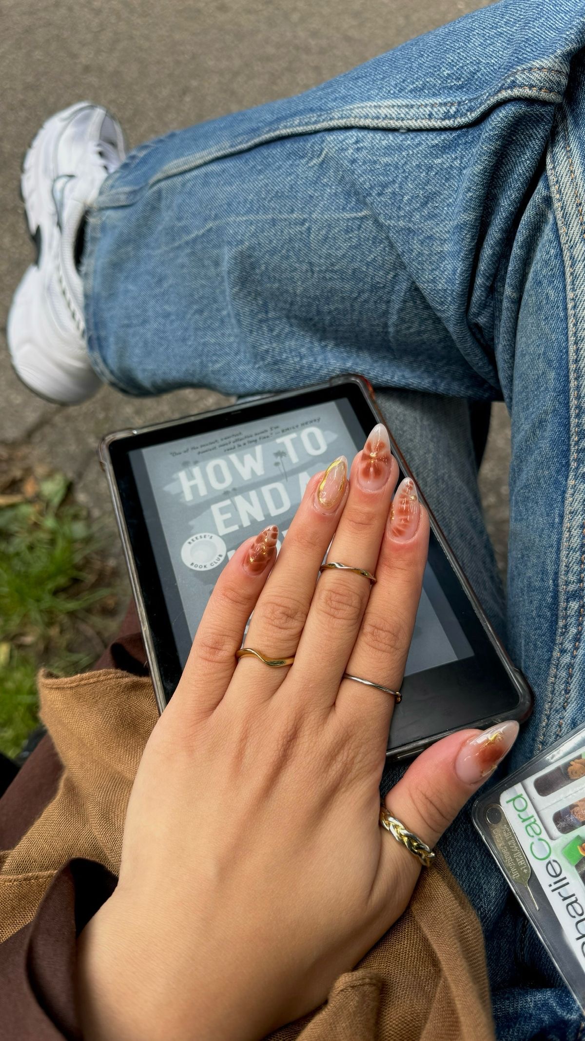 Square aura nail design by Amber Reed
