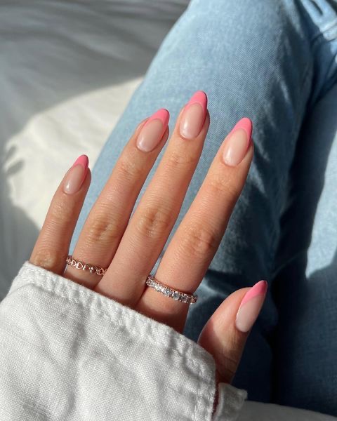 Oval French nail design by Amber Reed