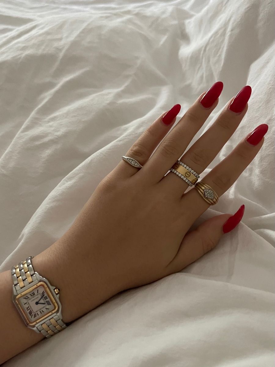 Stiletto French nail design by Amber Reed