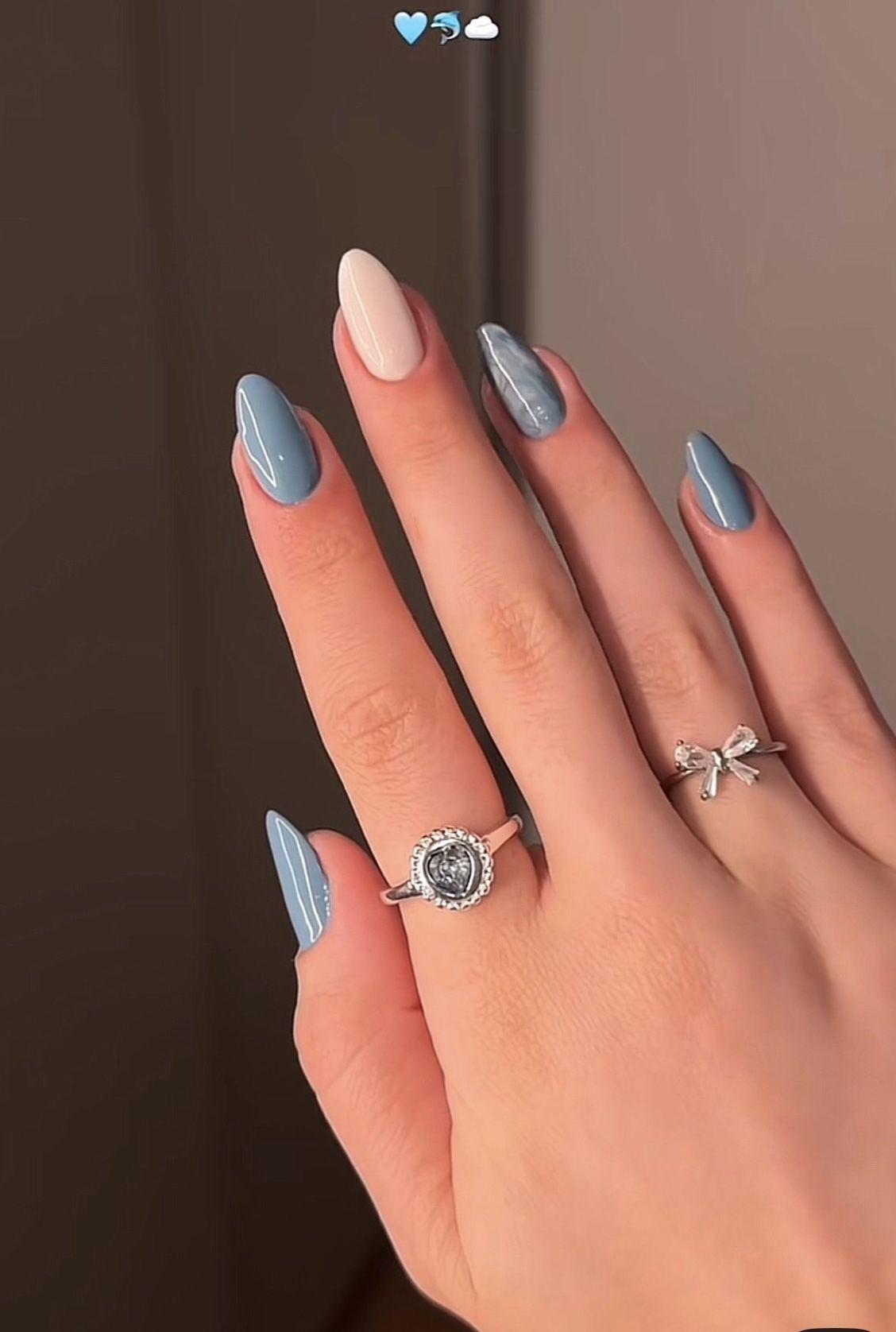 Stiletto glitter French nail design by Amber Reed