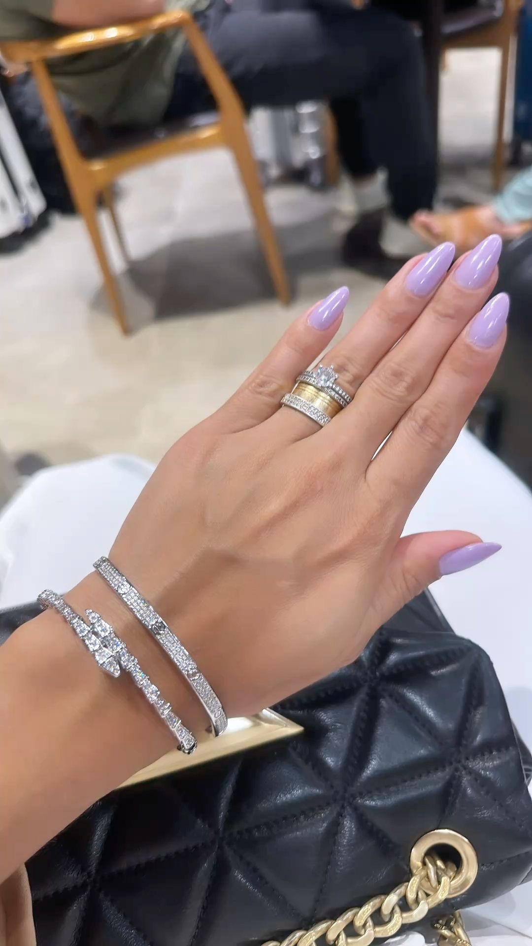 Squoval line art nail design by Ella Rose