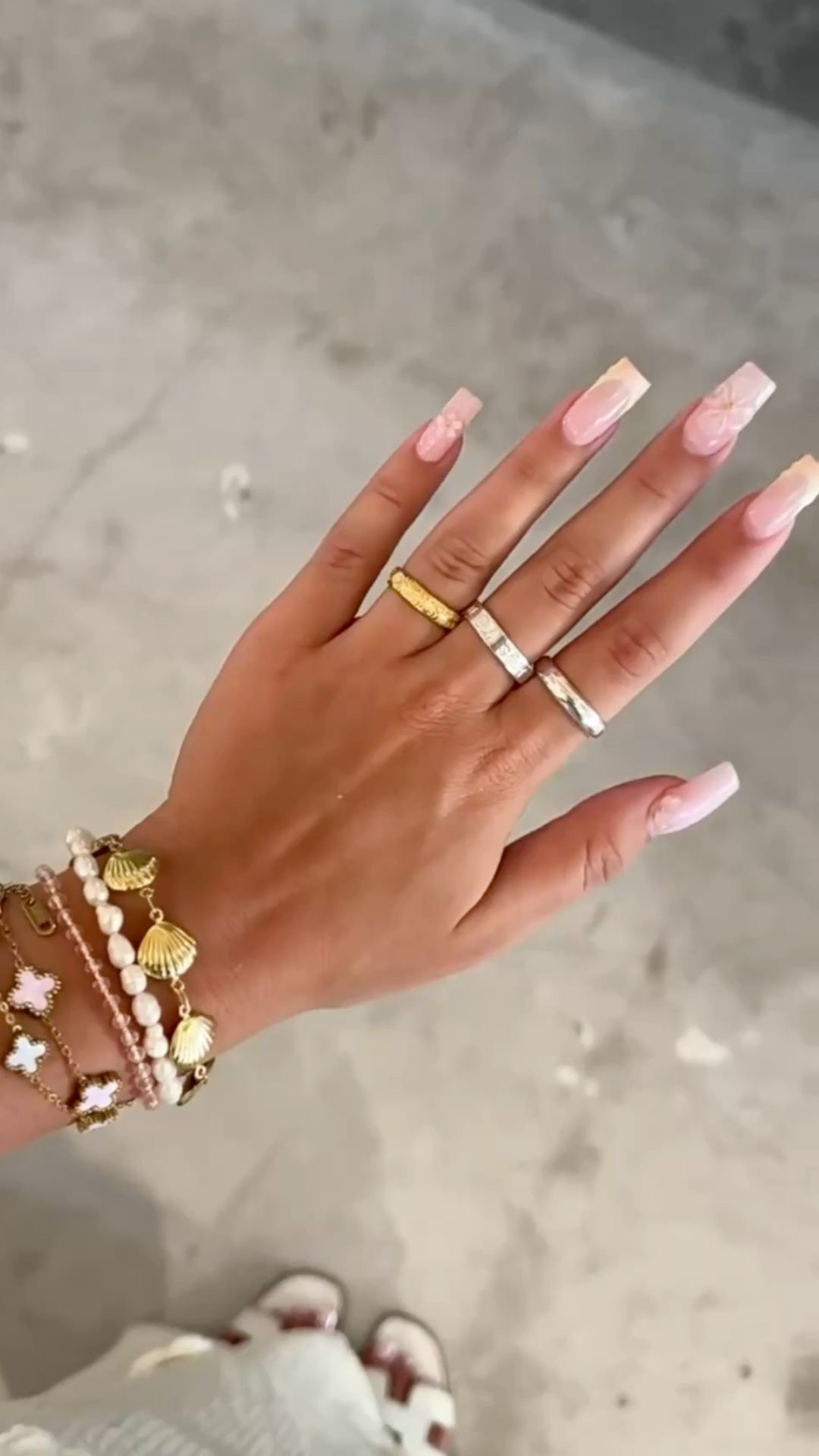Stiletto glazed nail design by Clara Dubois