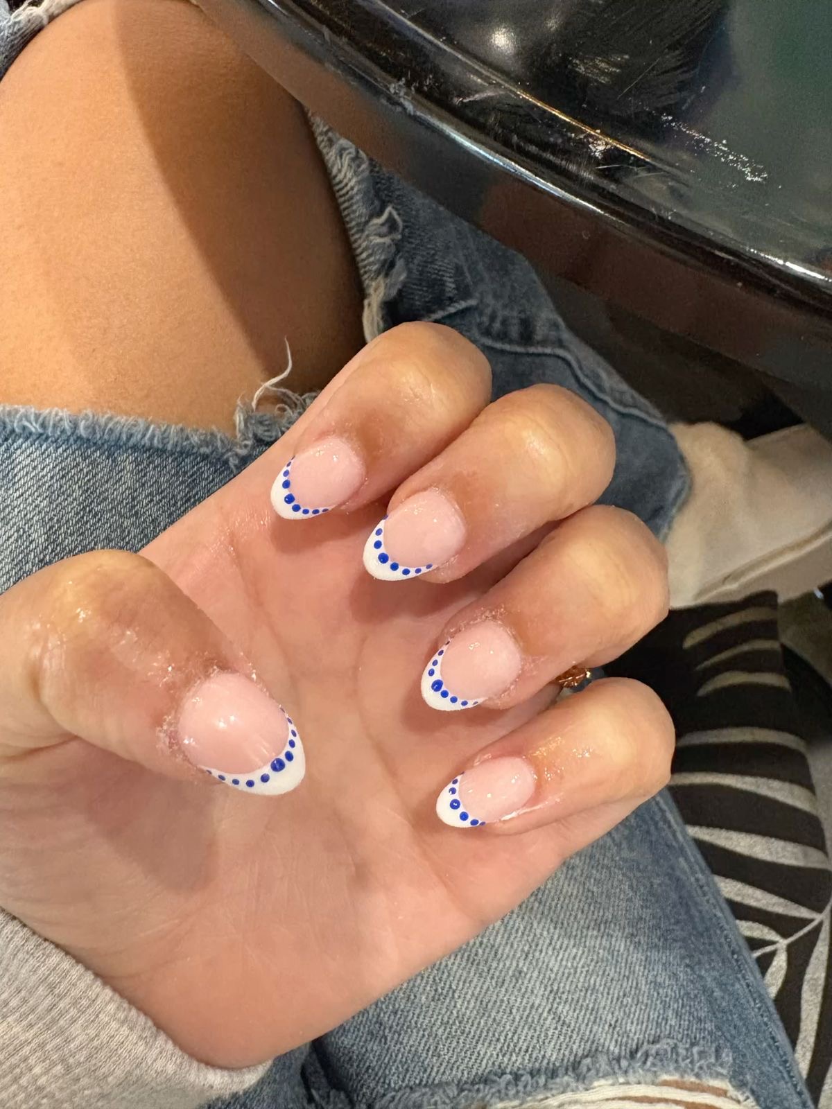 Stiletto French nail design by Clara Dubois
