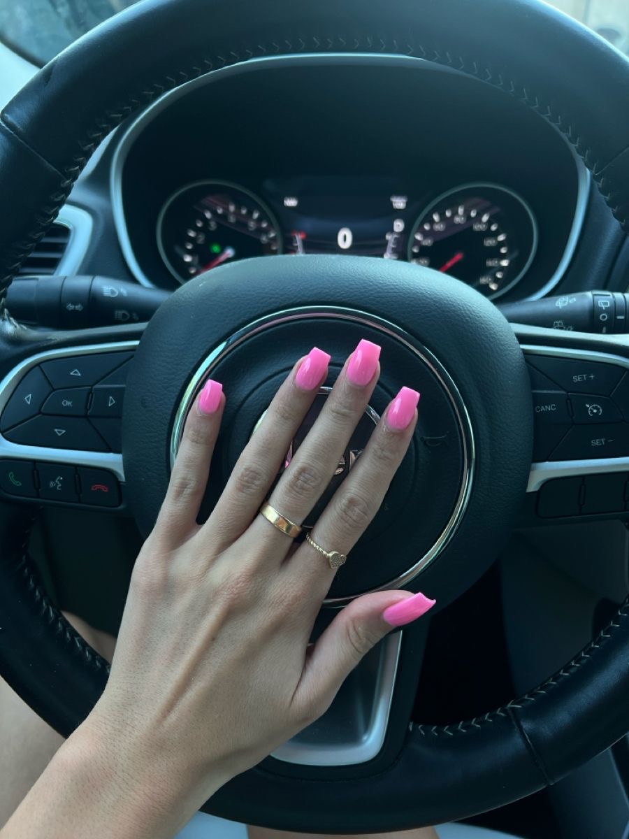 Square aura nail design by Clara Dubois