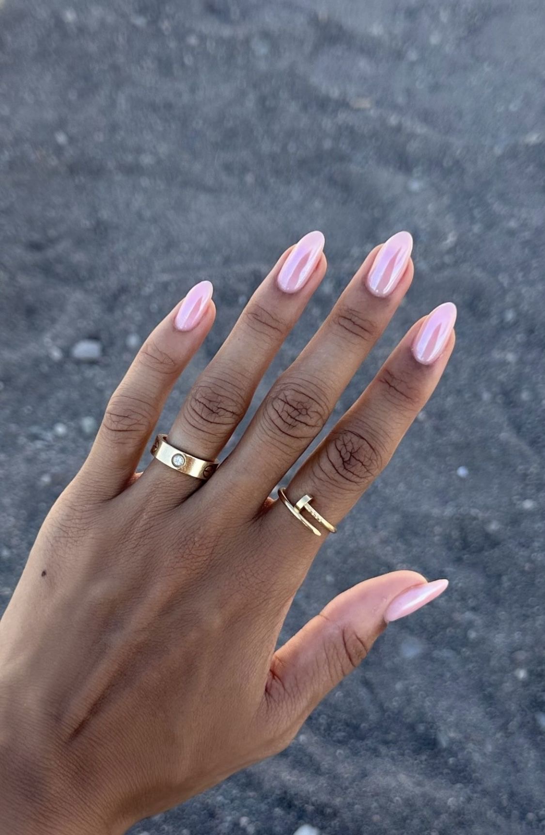 Almond French nail design by Priya Sharma