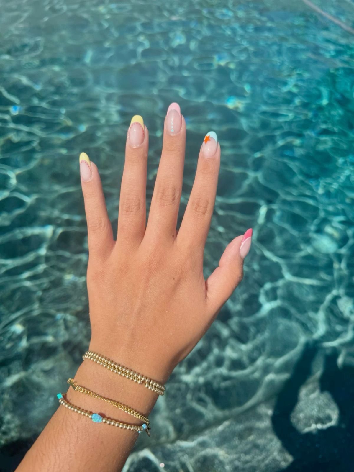 Squoval chrome French nail design by Priya Sharma