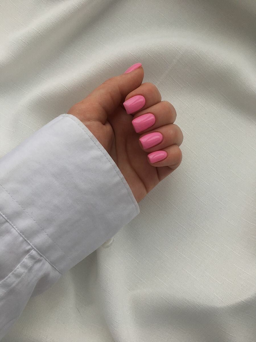 Square floral nail design by Alice Hart