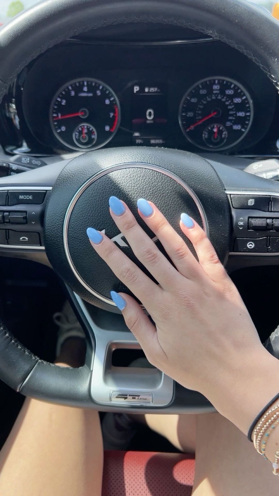 Square rhinestone nail design by Alice Hart