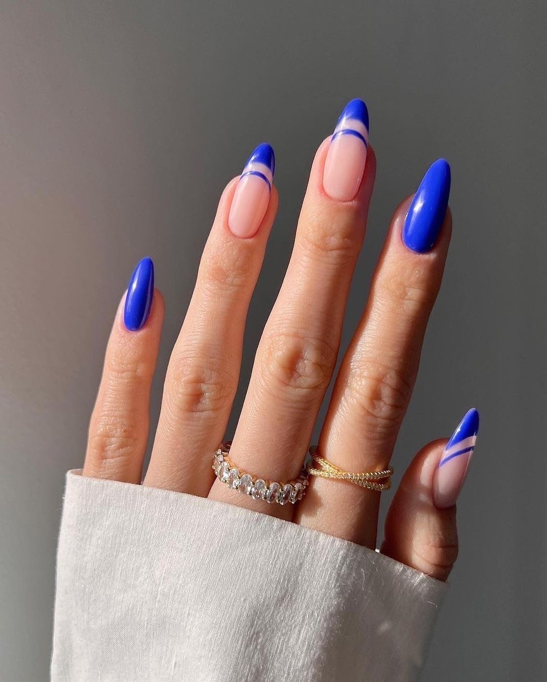Stiletto geometric nail design by Madison Rose