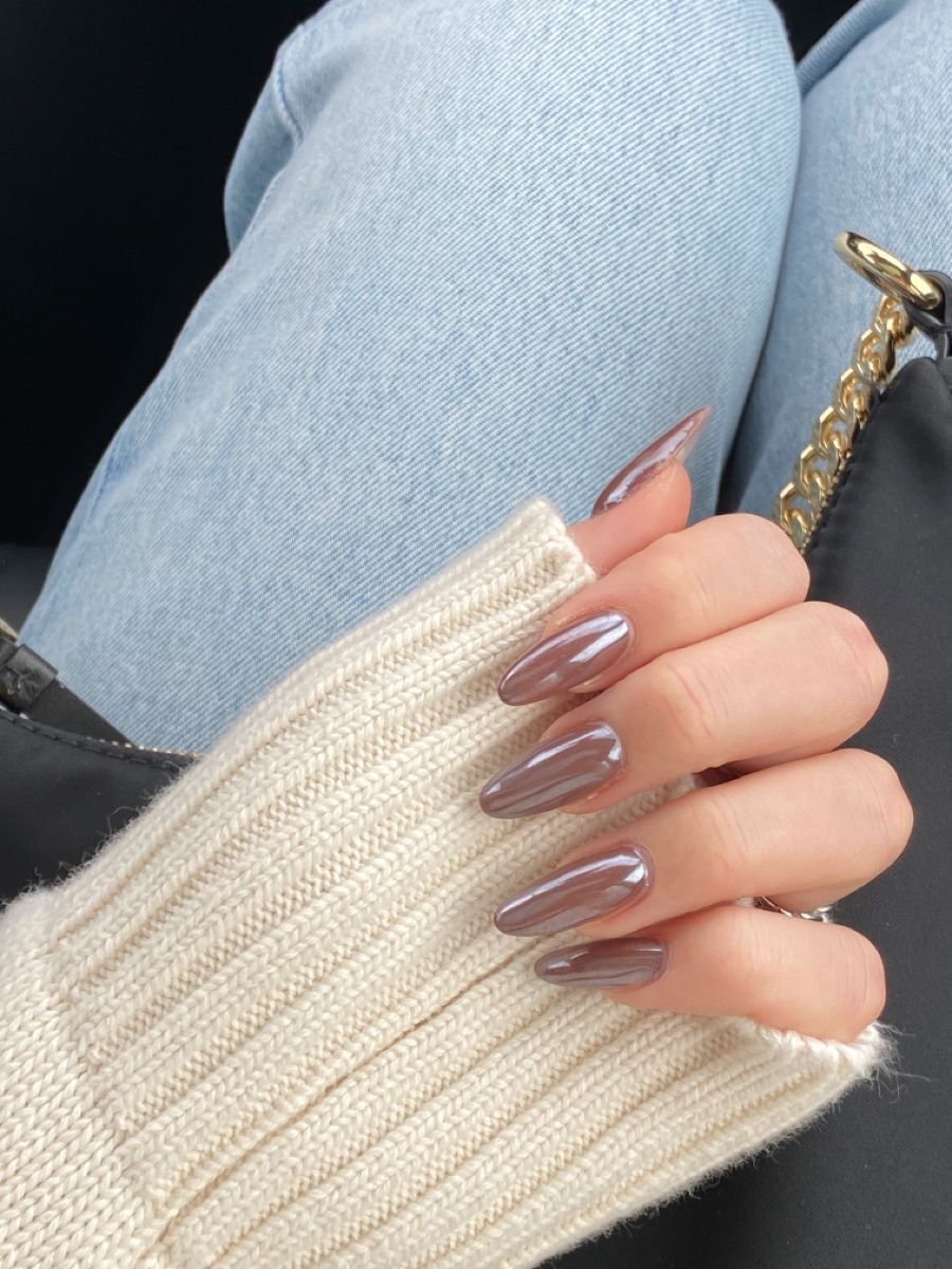 Almond French nail design by Madison Rose
