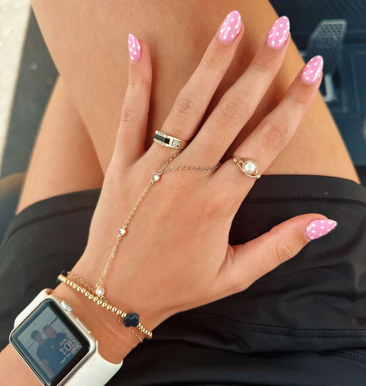 Square French nail design by Charlotte Bloom