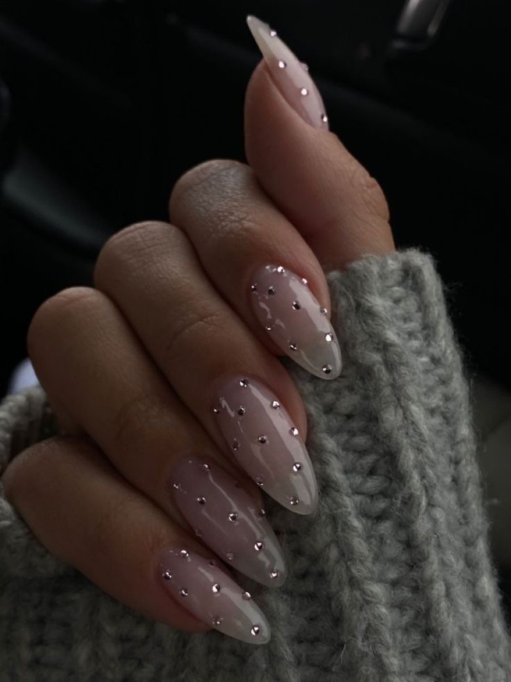 Squoval glitter French nail design by Lily Grace