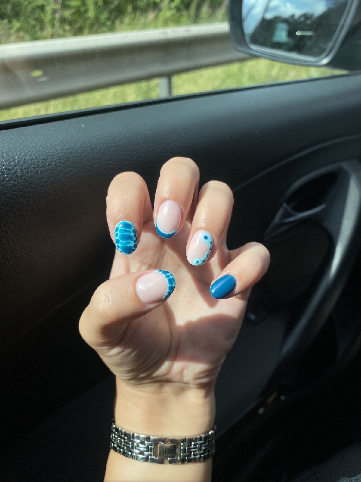 Almond chrome French nail design by Lily Grace