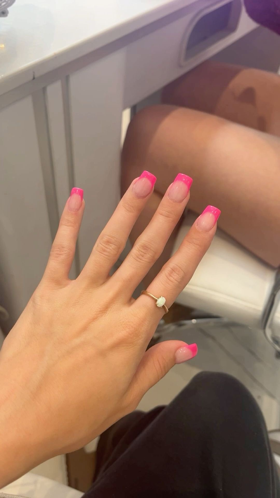 Square geometric nail design by Lily Grace