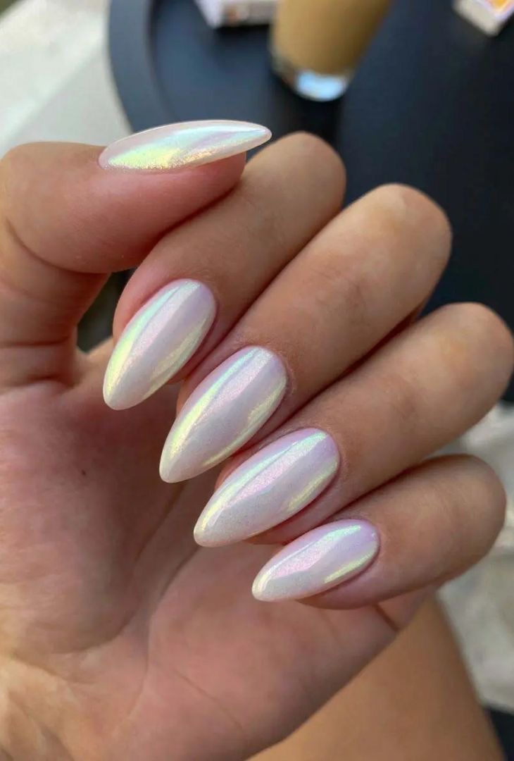 Square French nail design by Hannah Rae