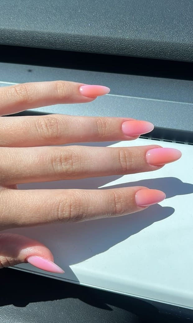 Squoval abstract nail design by Hannah Rae