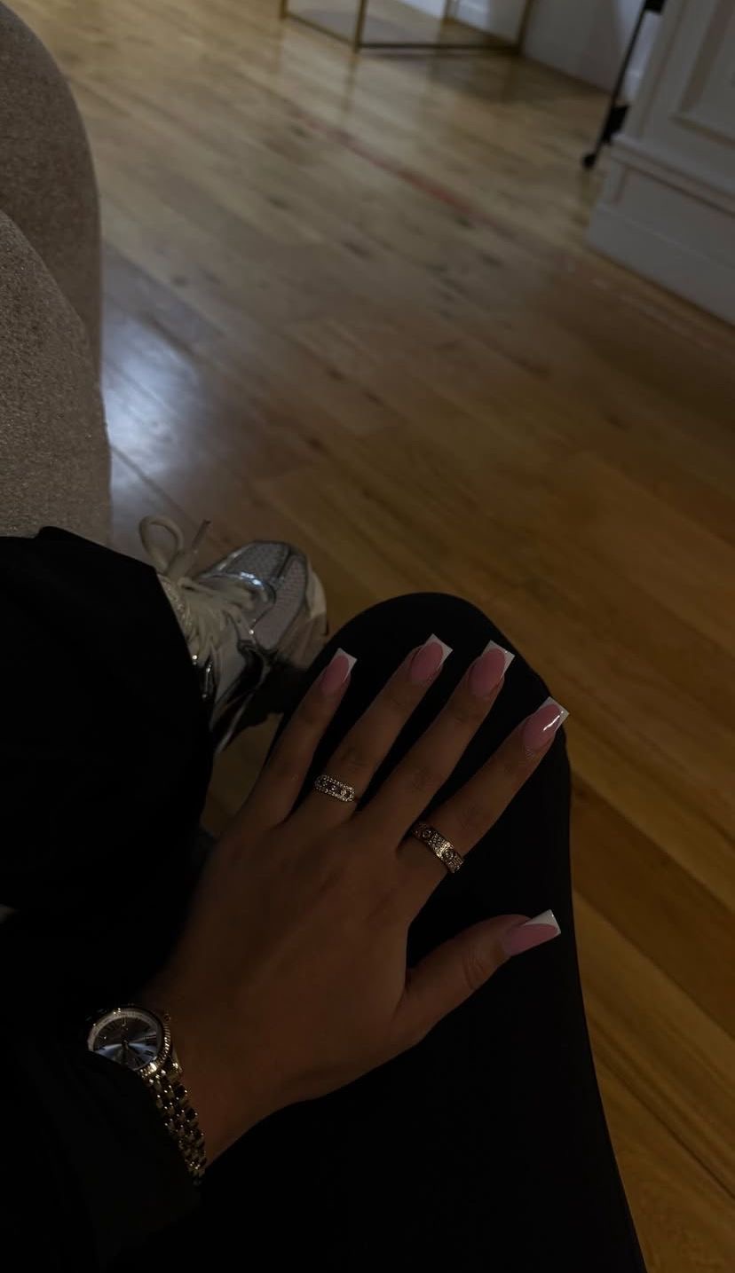 Square minimalist nail design by Violet Jade